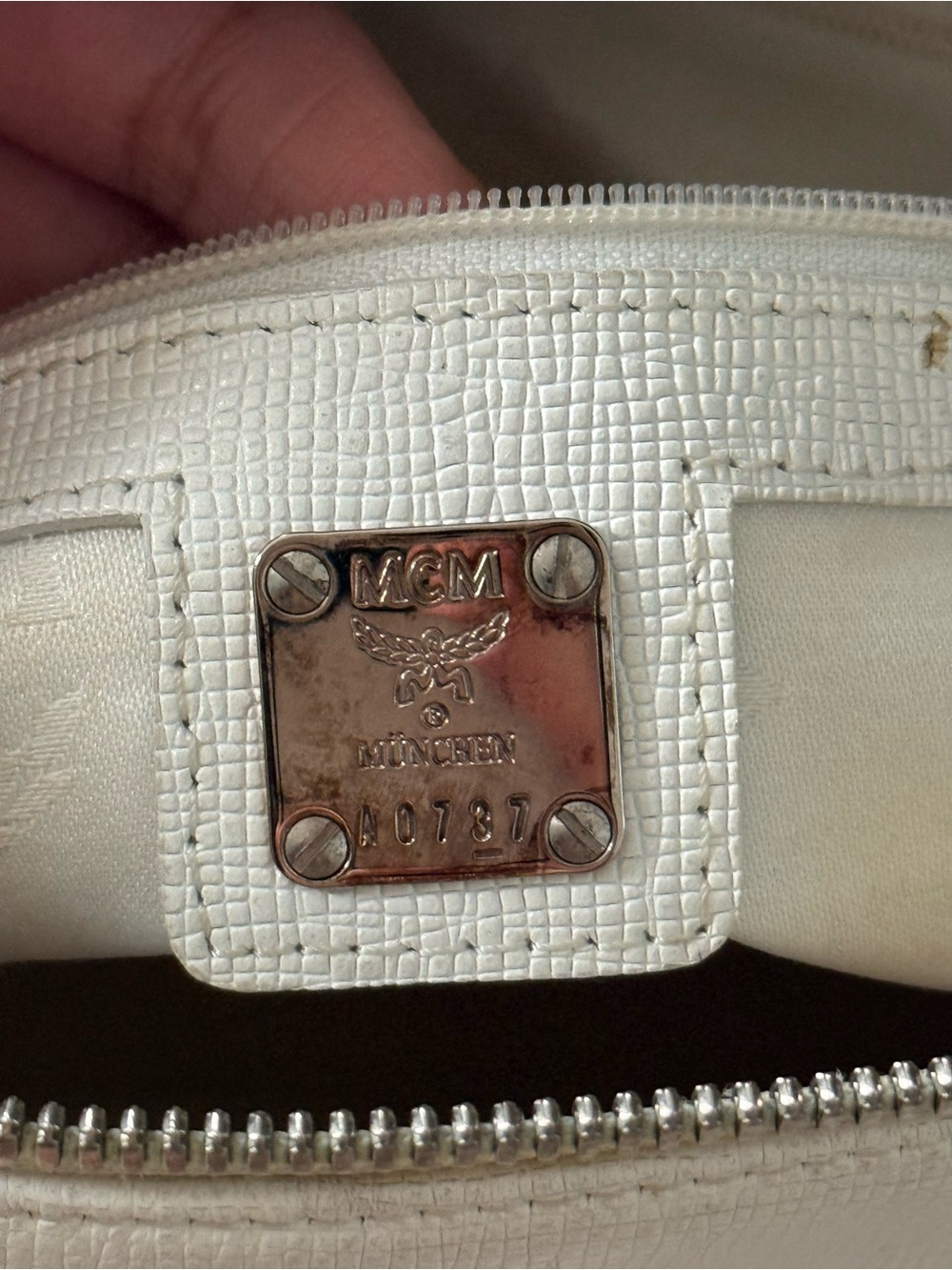 MCM Off-White Dome Satchel Bag - Picture 6 of 6